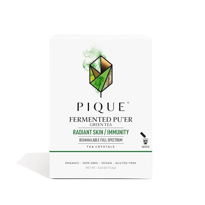 Pique Organic Fermented Pu'er Green Tea Crystals - Support Radiant Skin, Healthy Immunity - 28 Si... | Amazon (US)
