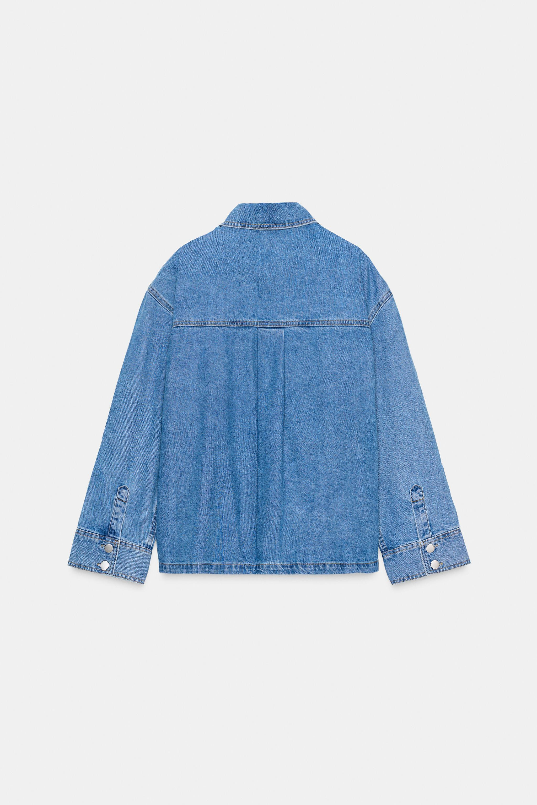 DENIM OVERSHIRT WITH POCKETS ZW COLLECTION | Zara AU