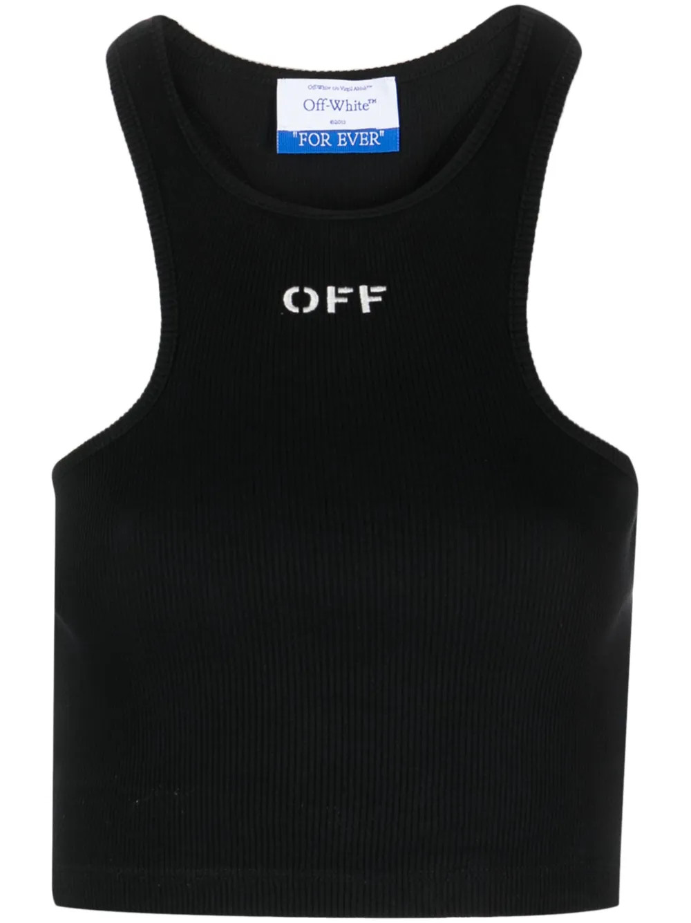 Off-White Off-Stamp Ribbed Crop Top - Farfetch | Farfetch Global