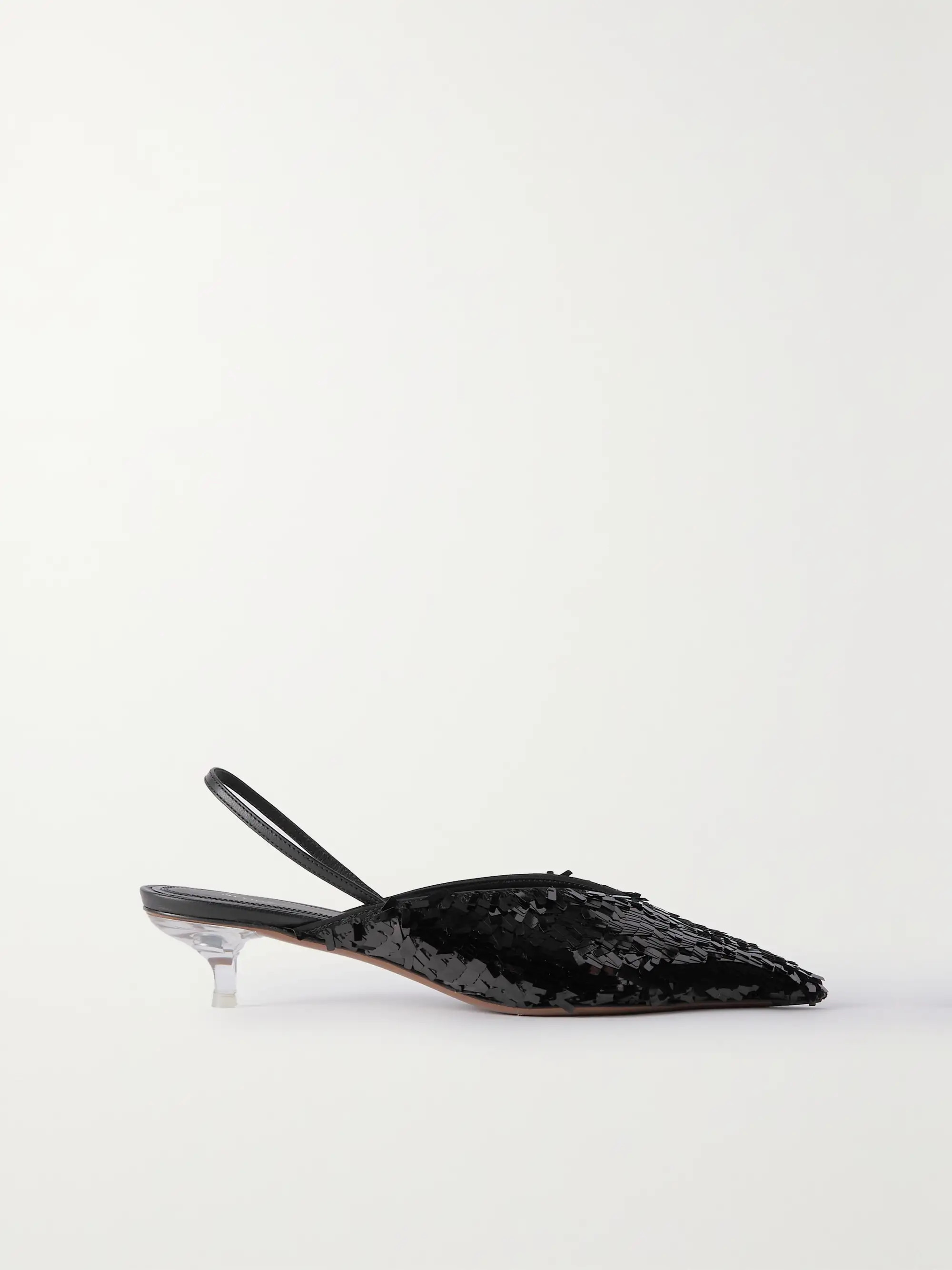 Irena sequined leather slingback pumps | NET-A-PORTER (US)