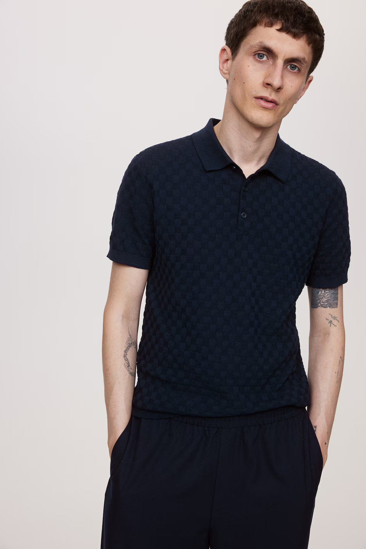 Slim Fit Textured-knit Polo Shirt | H&M (US + CA)