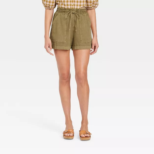 Women's Mid-Rise Tie Waist Utility Shorts - Universal Thread™ | Target