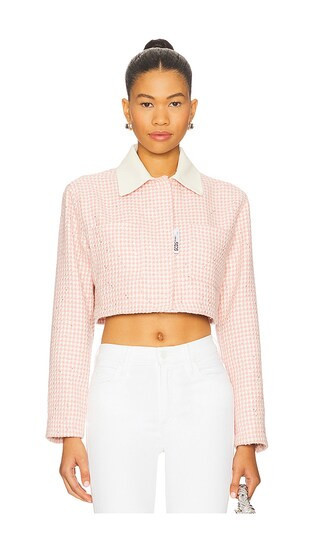 GCDS Tweed Crop Jacket in Pink. - size 36 | Revolve Clothing (Global)