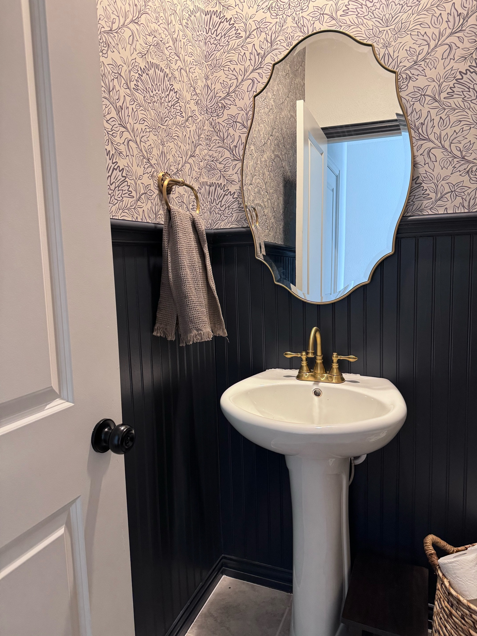 Half bathroom makeover! Loving the moody tones in our powder room. 

#LTKhome