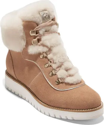 ZeroGrand Explore Upstate Waterproof Genuine Shearling Hiking Boot (Women) | Nordstrom