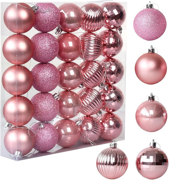 Christmas Balls Ornaments，25 Pcs Shatterproof Christmas Tree Decorations Hanging Ball for Xmas ... | Amazon (US)