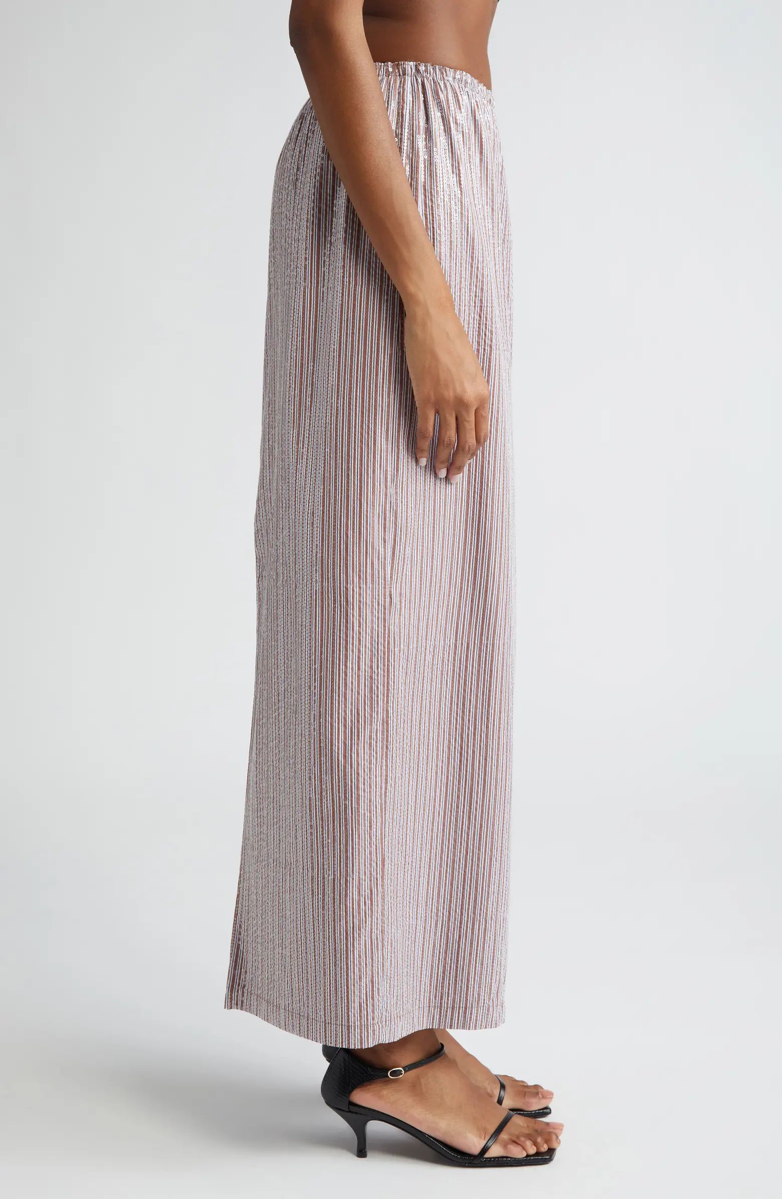 Saks Potts Livia Sequin Stripe Cotton Skirt | Nordstrom | Nordstrom