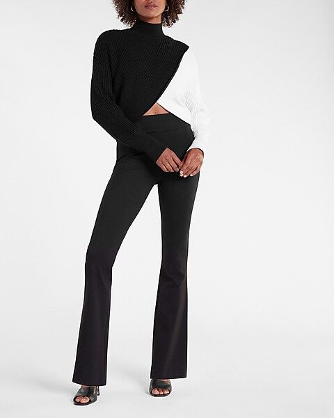High Waisted Luxe Comfort Knit Columnist Pull-On Flare Pant | Express