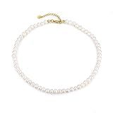 Crystal Vibe Pearl Necklace for Women - 6mm Beaded Necklace - Adjustable Size 15.8 inch to 17.8 inch | Amazon (US)