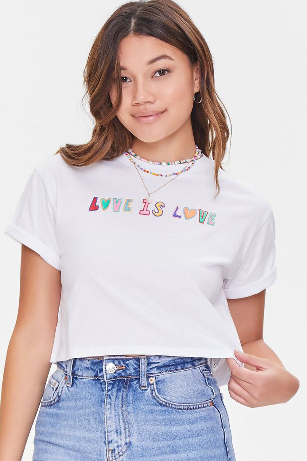 Embroidered Love Is Love Tee | Forever 21 (US)