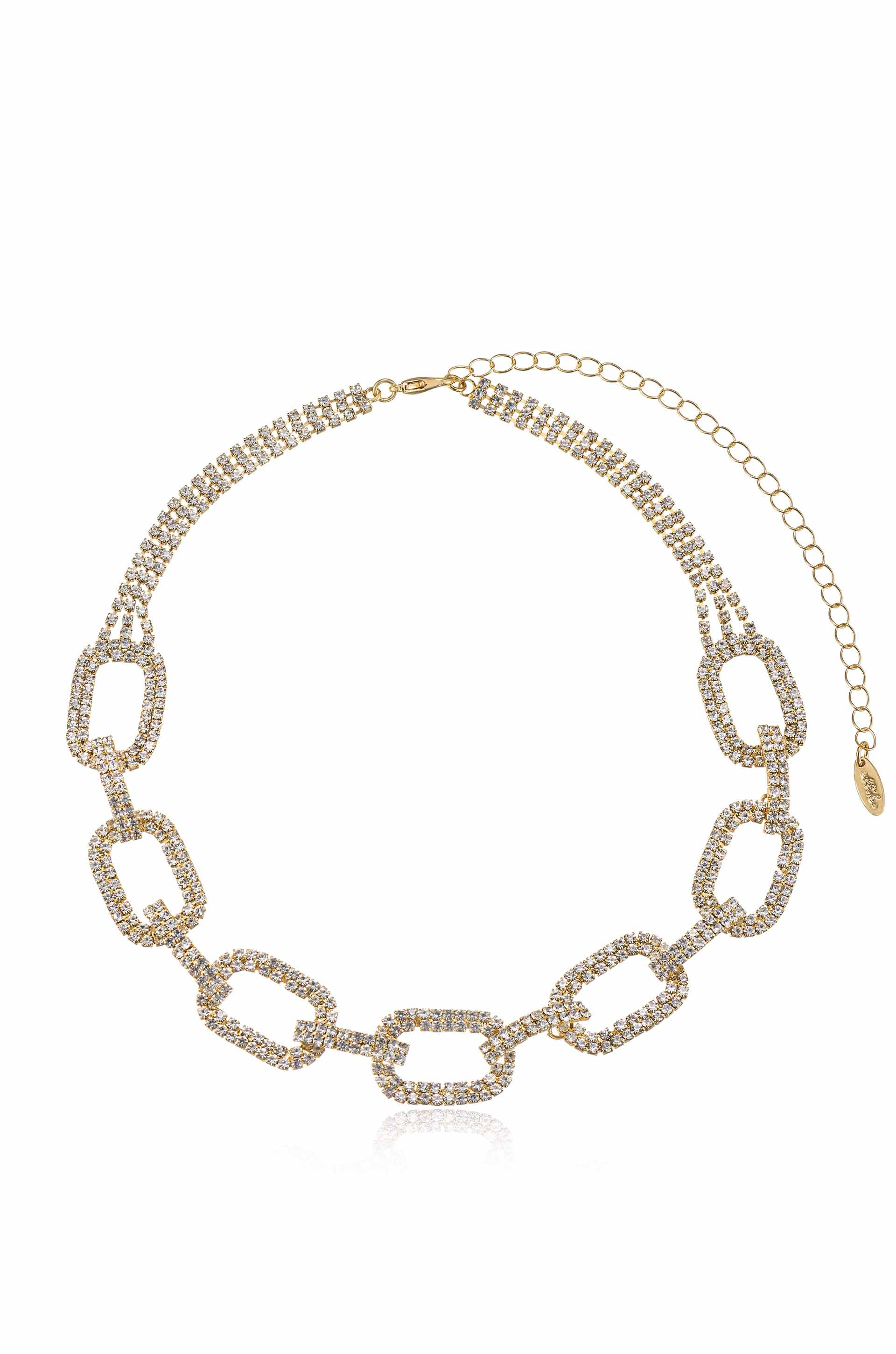 Bold Crystal Links Collar Necklace | Ettika