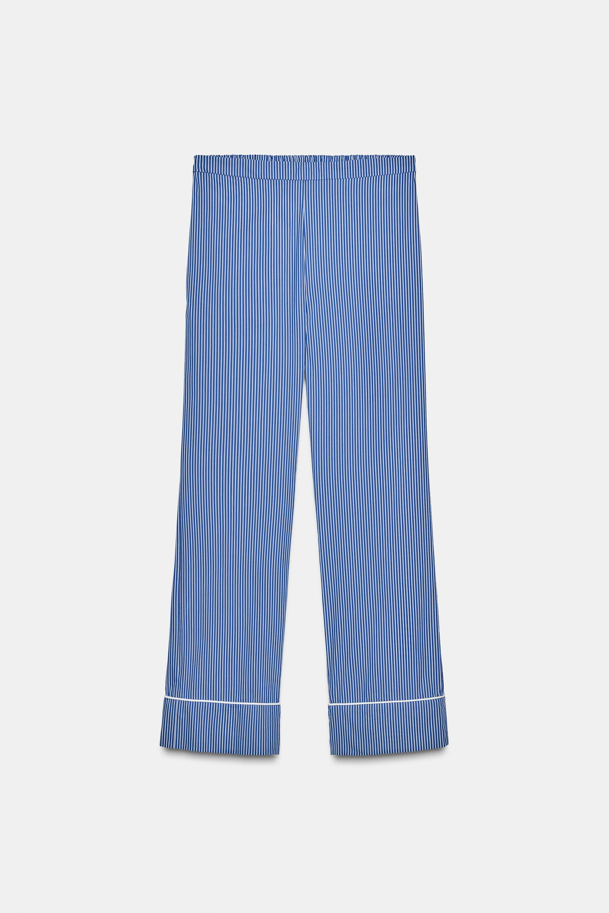 STRIPED PYJAMA-STYLE TROUSERS WITH CONTRAST | Zara UK