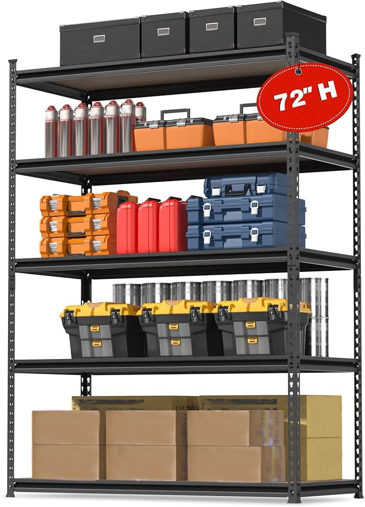 WORKPRO 4000LBS Storage Shelves, 5-Tier Metal Shelving Unit, Adjustable Garage Shelving with Part... | Amazon (US)