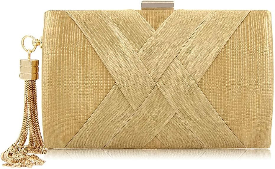 KISSCHIC Women's Elegant Tassel Evening Bag Clutch Purse for Bride Wedding Prom Night Out Party | Amazon (US)