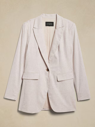 Linen-Blend Long and Lean Blazer | Banana Republic Factory