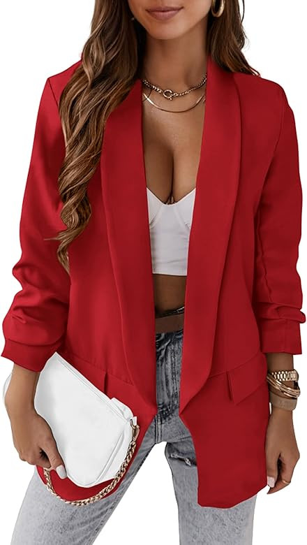 PRETTYGARDEN Womens Casual Blazer 2025 Spring Fall Fashion Long Sleeve Open Front Work Office Sui... | Amazon (US)