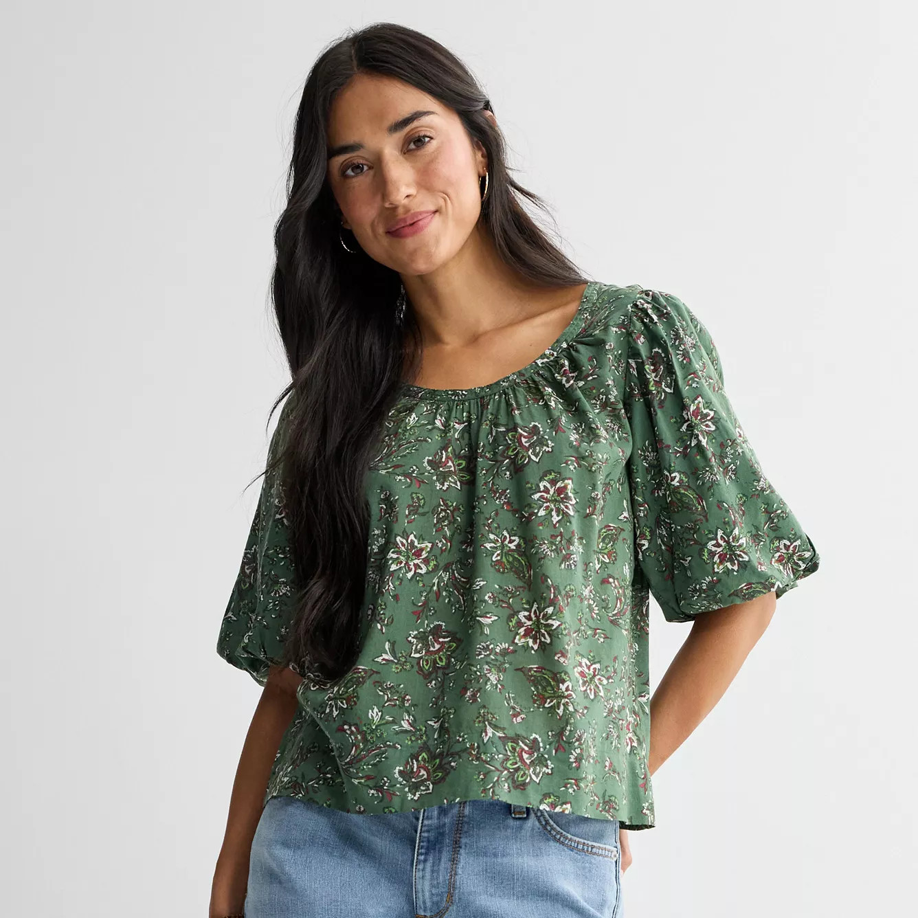 Women's Sonoma Goods For Life\u00ae Puff Sleeve Swing Blouse | Kohl's