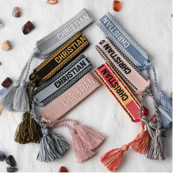 Christian Dior Embroidery bracelet Woven Cotton Bracelet Threaded Bracelet  Embroidered Woven Bra... | Etsy (US)