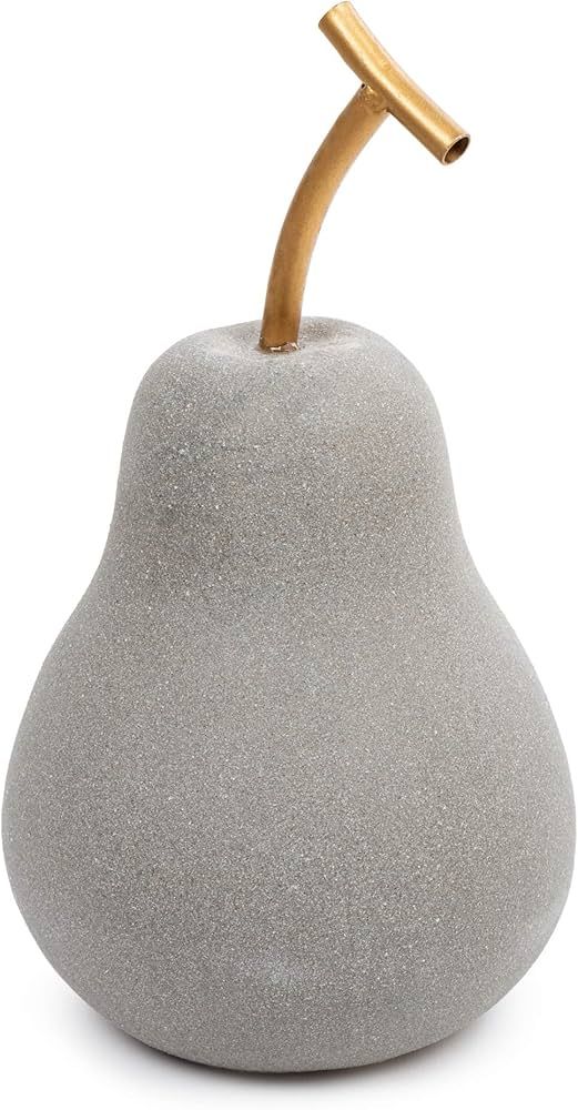 Truu Design Decorative Cement-Look Ceramic Pear Centerpiece Sculpture, 6 x 11 inches, Grey | Amazon (CA)