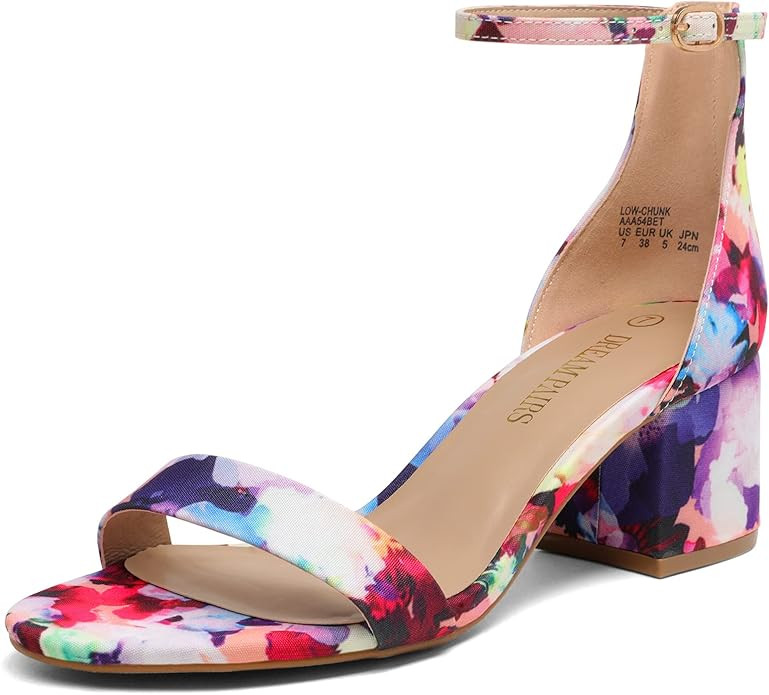 DREAM PAIRS Women's Low-Chunk Low Heel Pump Sandals | Amazon (US)