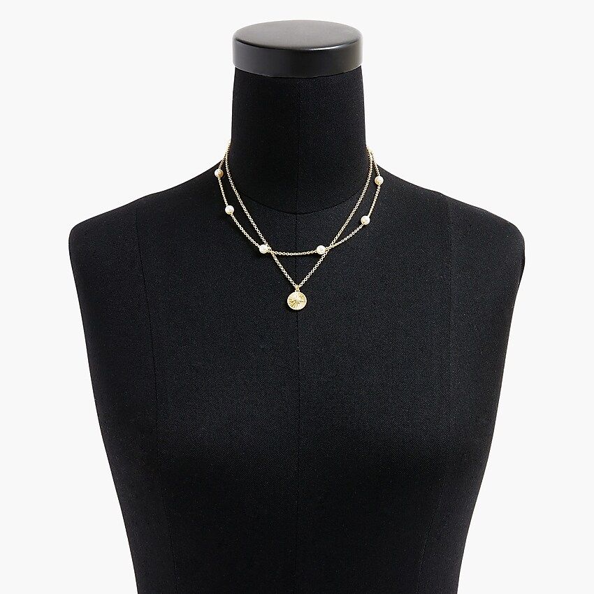 Gold and pearls layering necklace | J.Crew Factory