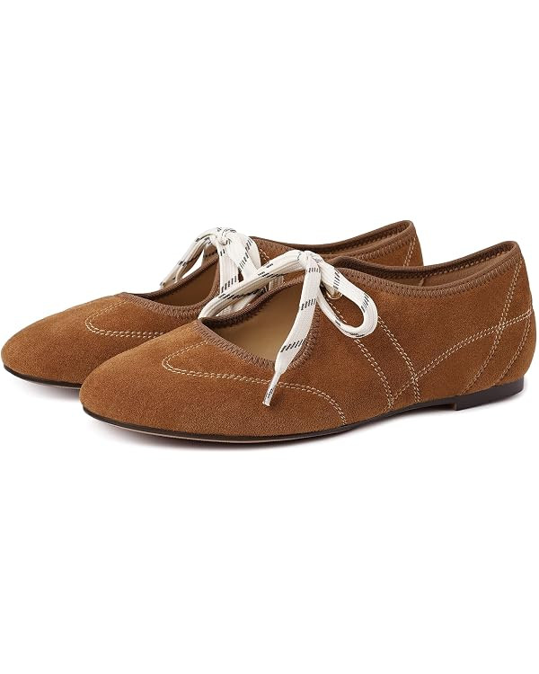 Lace Up Ballet Flats for Women Mary Jane Shoes | Amazon (US)