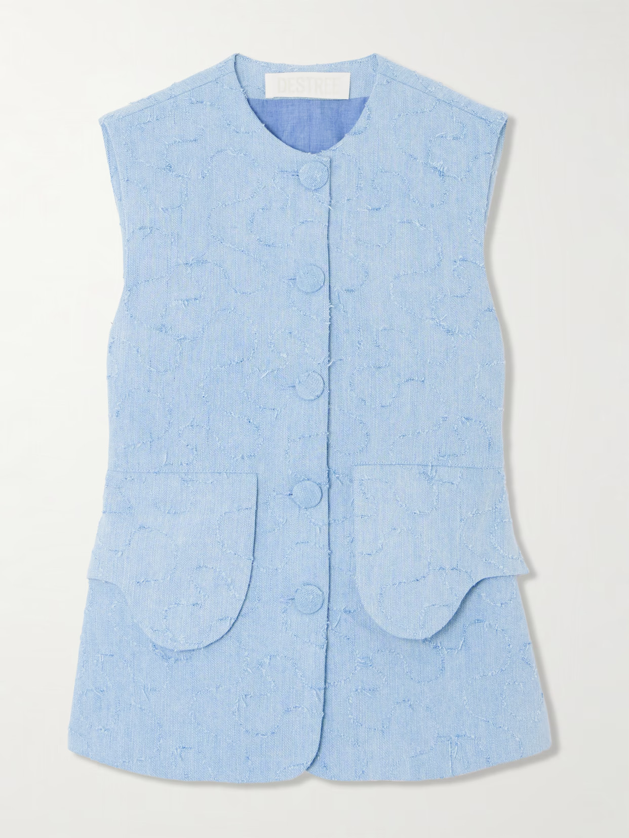DESTREE - Marianne Frayed Denim Vest - Blue | NET-A-PORTER (US)