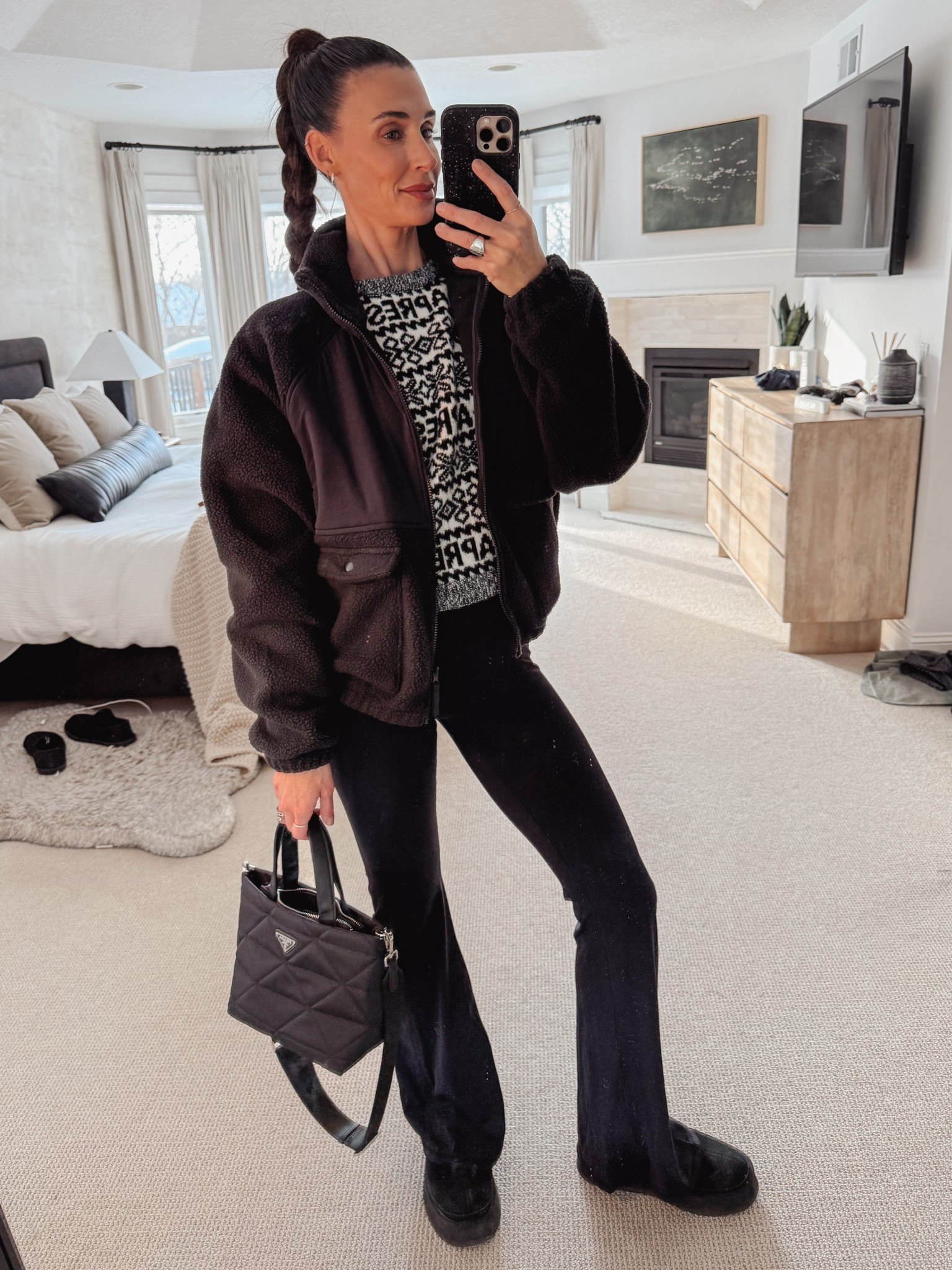 I feel like I’m in my ski era, and we aren’t even headed to the mountains this year 😂. My favorite amazon pants, wearing size S and longest inseam, last years sweater (I’ll link others I like) , target fleece and my favorite slides that are currently on sale for cyber Monday! 

#LTKootd #LTKGiftGuide #LTKCyberWeek