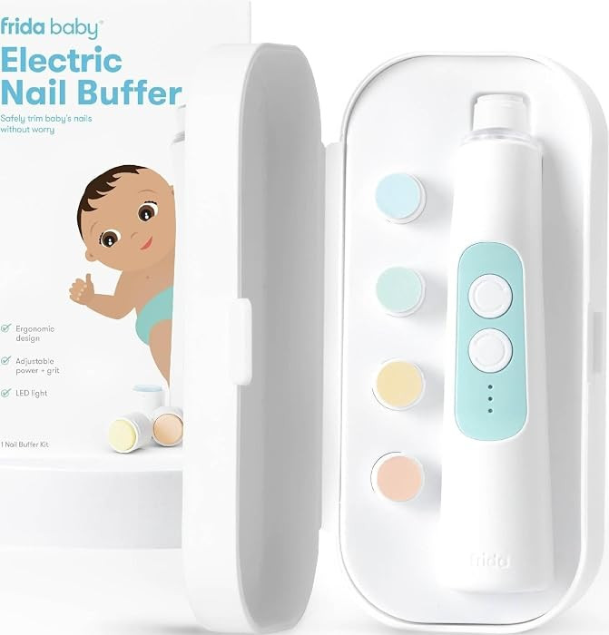 Frida Baby Electric Nail Buffer, Safe Baby Nail File & Trimmer Kit, White | Amazon (US)