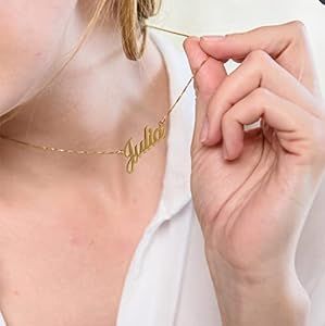 MyNameNecklace – Personalized Classic Name Necklace – Custom Made Nameplate Pendant Precious ... | Amazon (US)