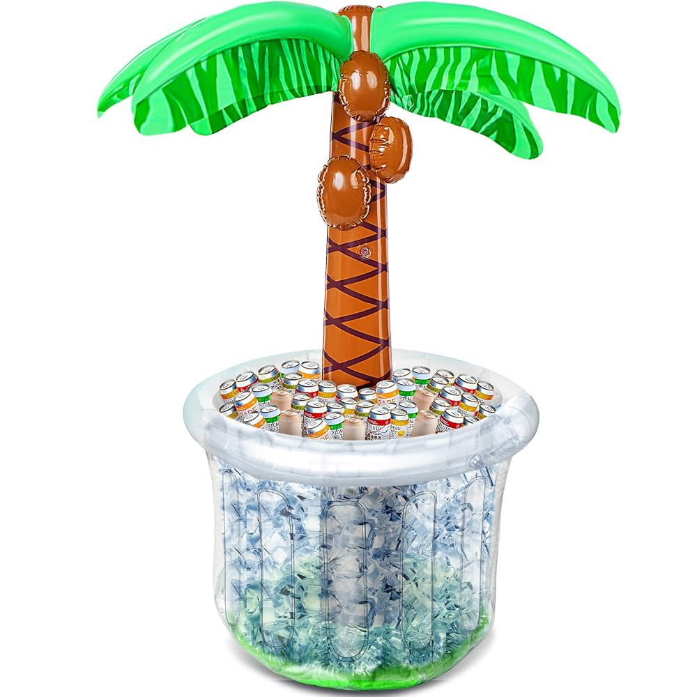 JOYIN 60" Inflatable Palm Tree Cooler, Beach Theme Decor, Pool Party Decorations, Luau Hawaiian B... | Amazon (US)