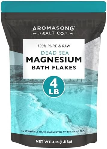 Aromasong Magnesium Flakes for Bath from The Dead Sea- 4 LB Resealable Pack Magnesium Chloride Fl... | Amazon (US)