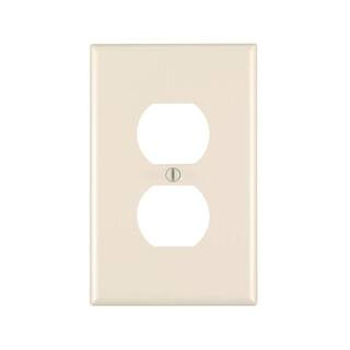 Leviton 1-Gang Light Almond Duplex Outlet/Receptacle Nylon Midway/Midsize Wall Plate (1-Pack) 00P... | The Home Depot