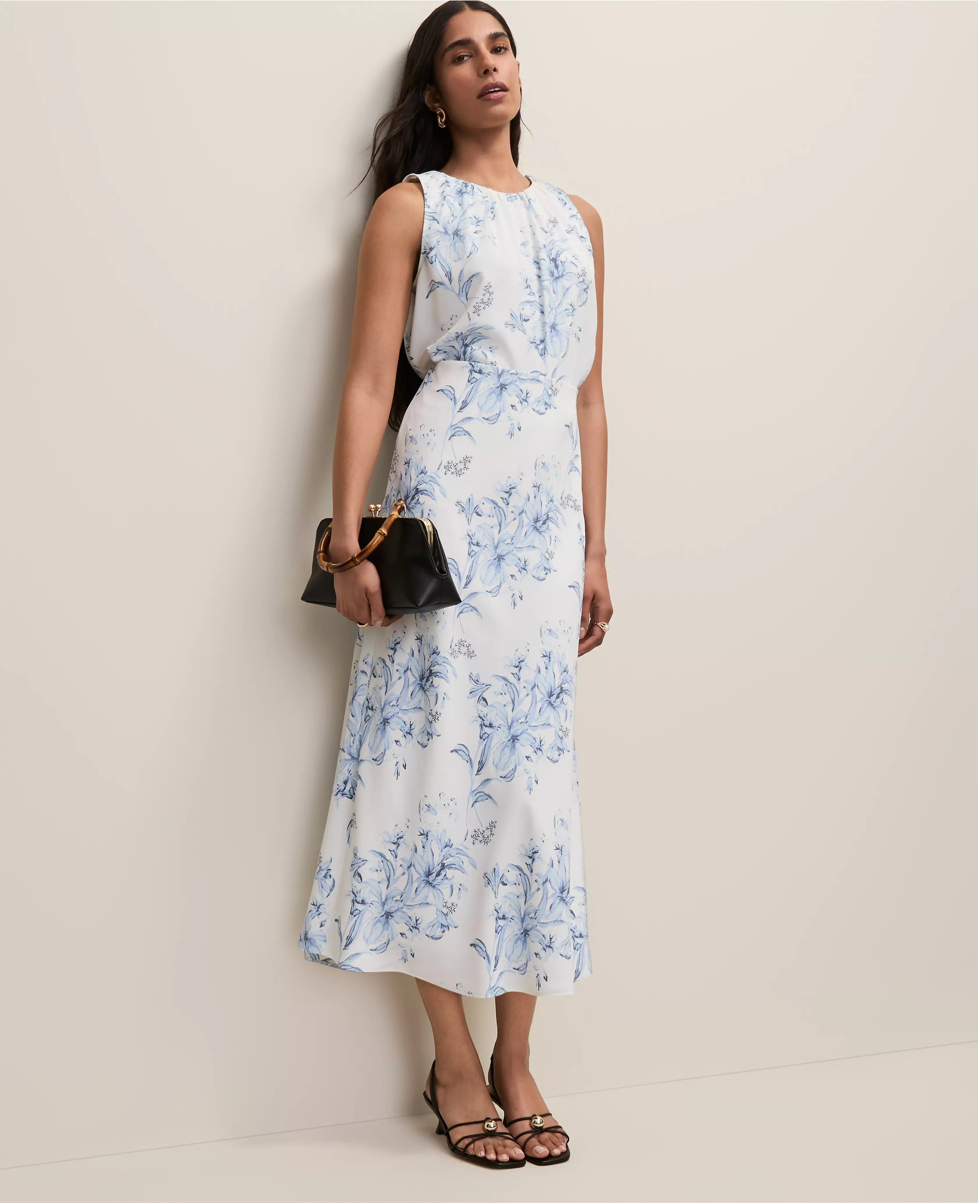 Floral Bias Midi Slip Skirt | Ann Taylor
