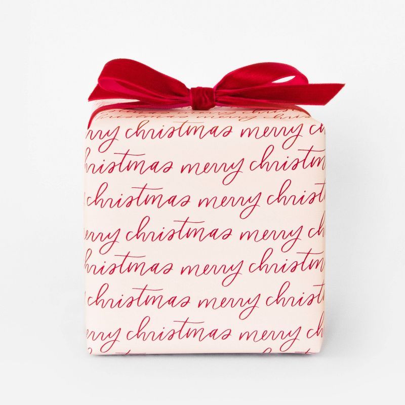 30 sq ft Merry Christmas Gift Wrap Pink/Red - Sugar Paper™ + Target | Target