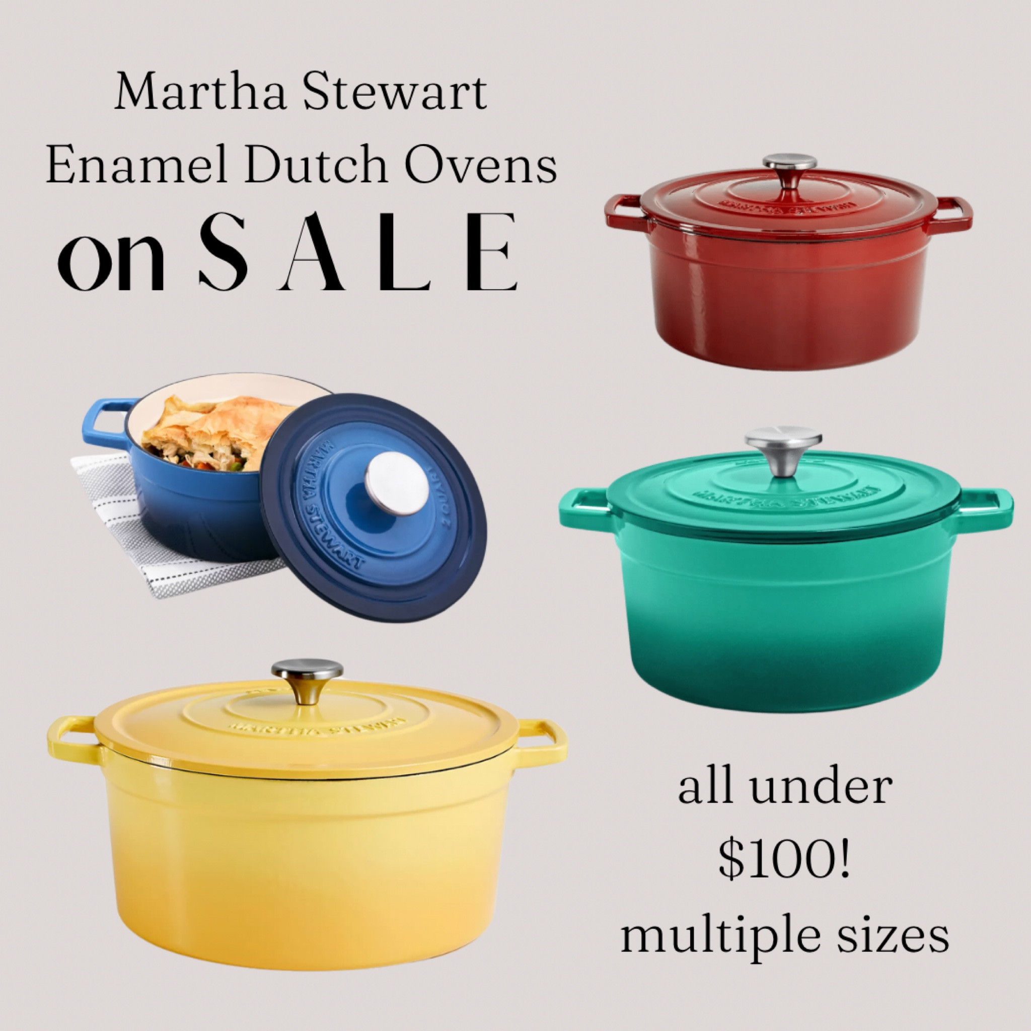 RUN to get these while they have them on sale!

#kitchenfinds
#salealert
#marthastewart
#dutchoven
#housewarming
#giftguide

#LTKunder100 #LTKhome #LTKsalealert