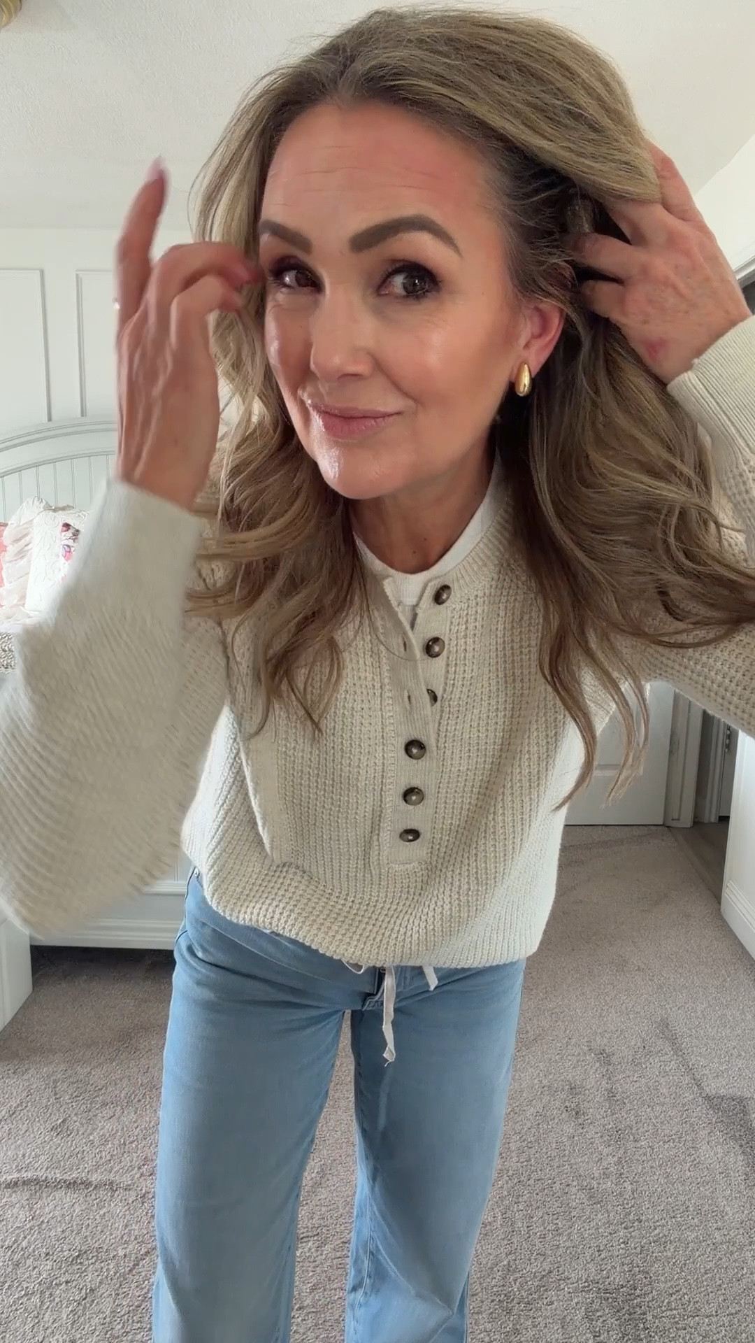 Grandma Style doesn’t mean frumpy!

Get ready with me to babysit my granddaughter 🤍

Wearing size 6 in the Jeans, size S in the white tee, size S in the cozy sweater, sneakers, and a classic trench. 

#winteroutfit #winterfashion

#LTKootd #LTKOver40 #LTKdayinmylife