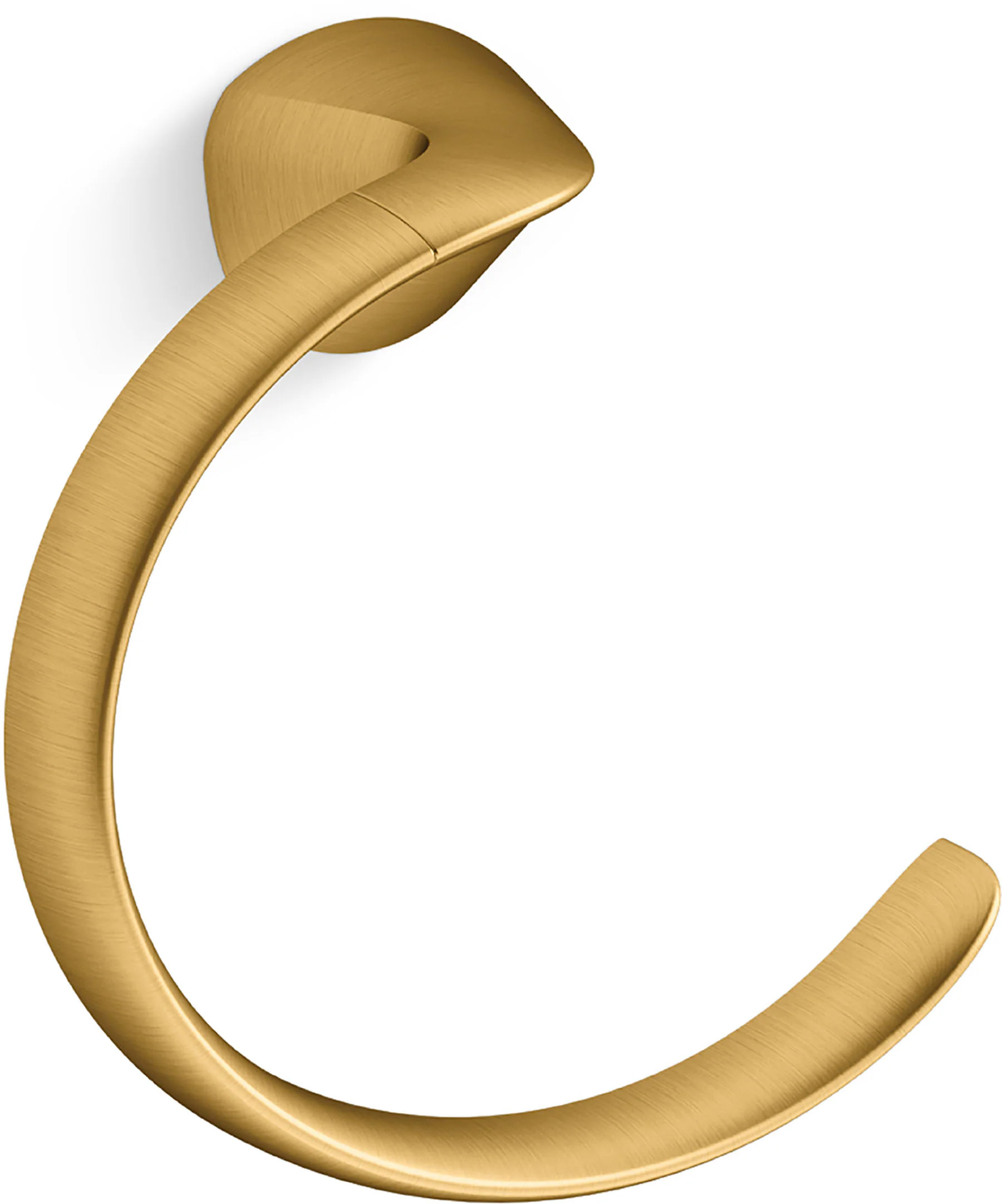 KOHLER Avail Vibrant Brushed Moderne Brass Wall mount Single Towel Ring | R31184-2MB | Lowe's