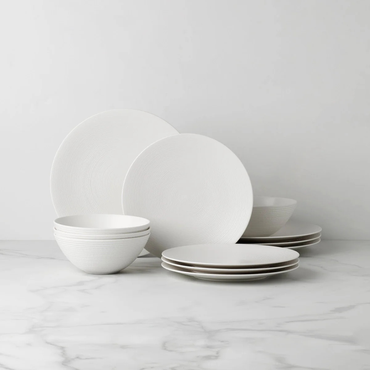 LX Collective White 12-Piece Dinnerware Set | Lenox