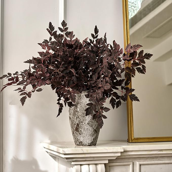 6 Pack 23.6in Artificial Cimicifuga Plant Leaf Spray,Faux Plum Purple Cimicifuga Leaf Bundles,Fal... | Amazon (US)