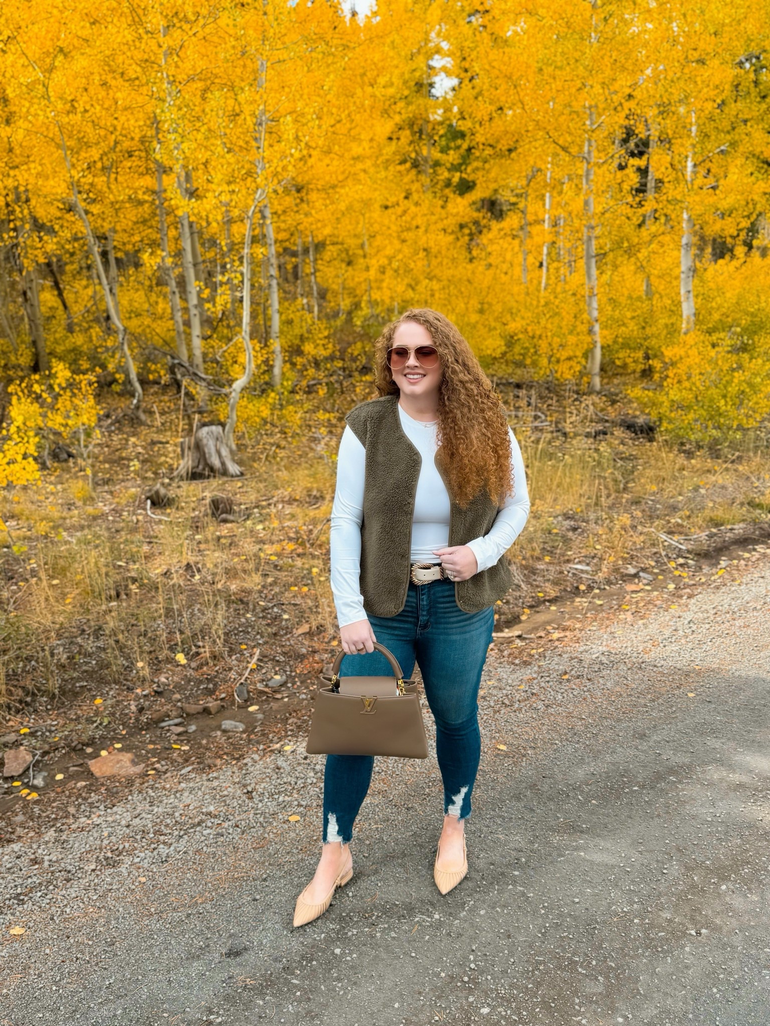 Fall layers done right 🍂💚 loving this green vest moment 🥰 The perfect pop of color for cozy neutrals ✨ amazon long sleeve top | amazon white long sleeve top | amazon fall vest | green vest | amazon vest | amazon green vest | fall outfit | flats | amazon flats | fall flats | sling back flats | neutral sling back flats | amazon fall outfit | casual fall outfit | amazon fall casual outfit | skinny jeans | curvy jeans | buckle jeans | amazon fashion | amazon finds | amazon look | amazon outfit | fall outfit | fall look | fall fashion | fall finds | fall outfit inspo | fall fashion inspo | fall 2025 | belt | amazon belt | cream belt | chic belt 

#LTKStyleTip #LTKSaleAlert #LTKMidsize