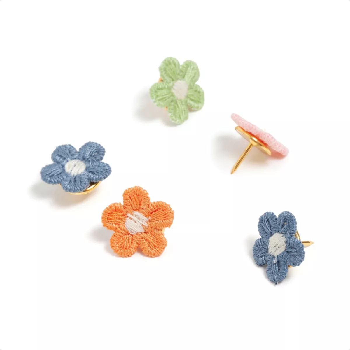 U Brands 16ct Small Embroidered Floral Push Pins Artist Touch | Target