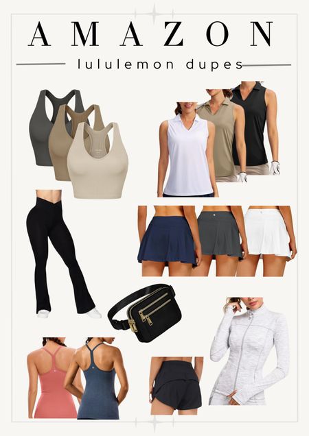 Lulu dupes! The yoga pants are the only brand on Amazon that actually have different lengths! I wear size small in everything and a 34 inseam on the yoga pants
•
•
•

Amazon lulu dupes, lulu lemon, womens workout clothes, workout outfit, athleisure 

#LTKActive #LTKFitness #LTKFindsUnder100