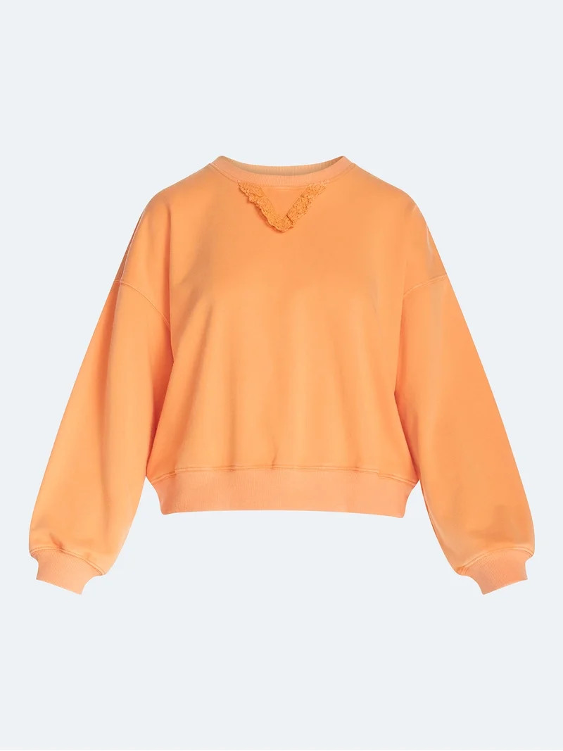 Scoop Women's Mineral Wash Cropped Crewneck Sweatshirt, Sizes XS-XXL | Walmart (US)