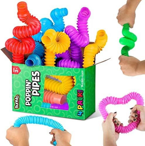 BunMo Pop Tubes Sensory Toys, Fine Motor Skills Fidget Pack Toddler Toys, Fidget Toys for Sensory... | Amazon (CA)