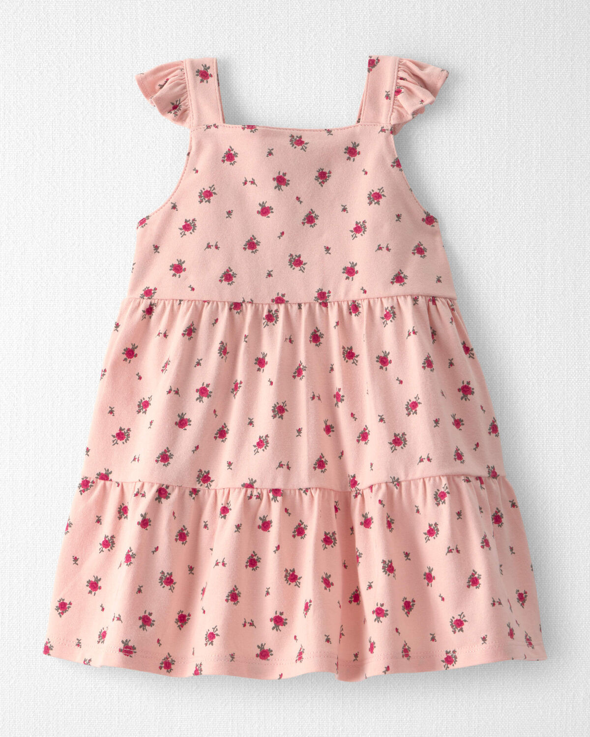 Baby Girl Organic Cotton Tiered Dress in Blush Floral Print - Little Planet | Carter's | Carter's Inc