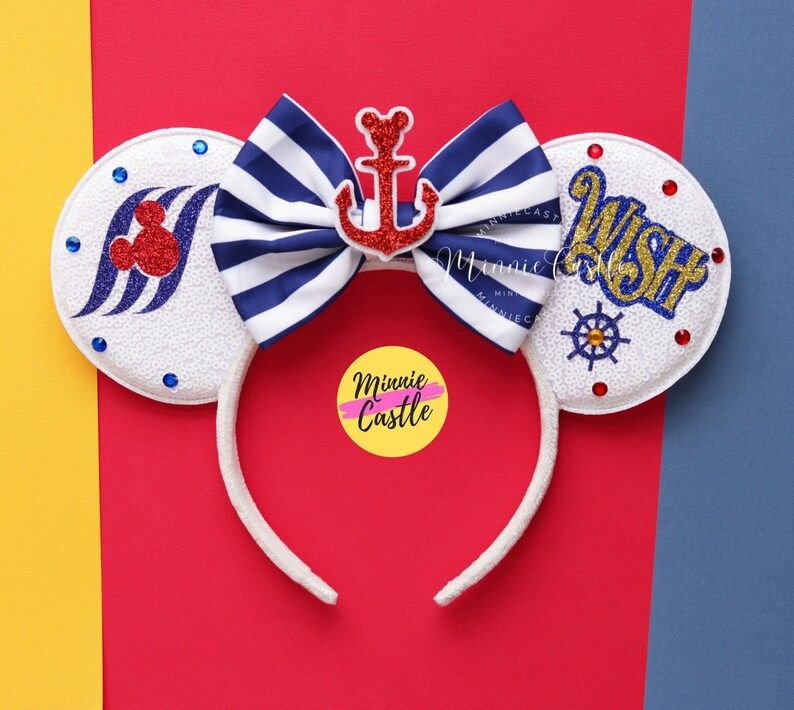 Minnie ears, Cruise ears, Mickey ears, Mouse ears for Wish cruise trip, Cruise ship mouse ear hea... | Etsy (US)
