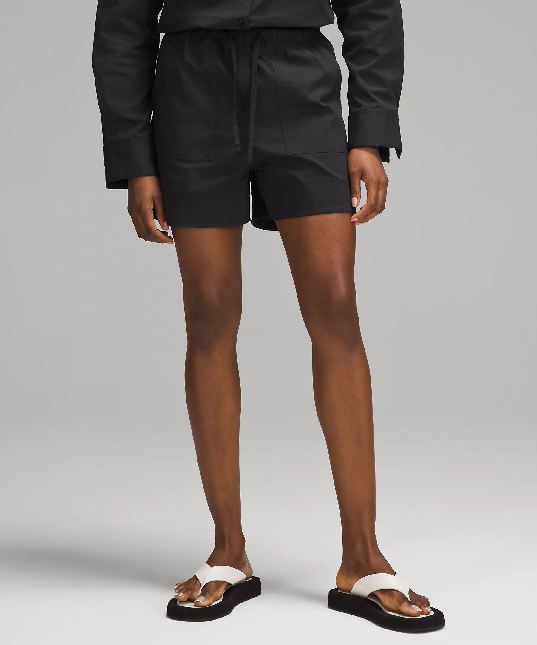 Cotton-Blend Poplin High-Rise Short 4" | Women's Shorts | lululemon | Lululemon (US)