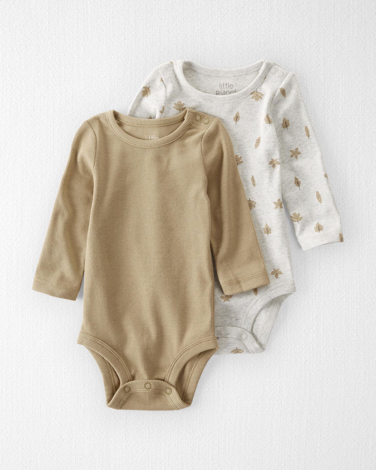 Falling Leaves Print and Camp Khaki Baby 2-Pack Organic Cotton Rib Bodysuits | carters.com | Carter's