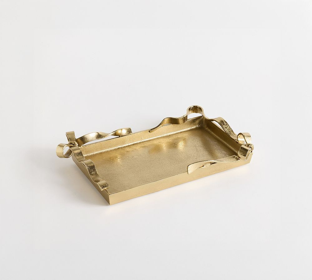 LoveShackFancy Figural Brass Ribbon Tray | Pottery Barn (US)